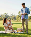 Portable Breast Milk Cooler Bottle With Touch Temp Display And Color Coded Safety Alert For Travel in outdoor family picnic.