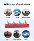 Double Row 150 Amp Bus Bar Power Distribution Block 12 To 48 Volt Built Like A Tank Nylon Housing for trucks, boats, cars, motorcycles.