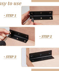 Installation steps of 20 Pack Heavy Duty Metal L Brackets For Wood With Screws, Black 90 Degree Corner Braces on wood