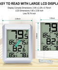 Digital Indoor Outdoor Thermometer With Wired Probe All In One Temperature Monitor For Home Office Greenhouse Aquarium Refrigerator Freezer Min Max Recording LCD Display Celsius Fahrenheit Switch, 2.95 x 2.28 in