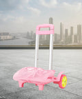 Foldable Aluminum Trolley Cart Hand Truck With Ergonomic Handle, Removable Frame, Easy Fold Design, Lightweight Backpack Carrier For Books And Gear, Pink, 330mm x 900mm
