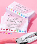 Top Shelf Blank Reward Cards With Zero Hassle Metal Heart Puncher With 100 Pack Hella Thick Coated Cardstock For DIY Crafting small reward cards and metal punch tool.