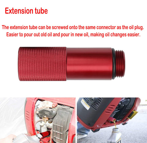 Extension tube for EU2200i Generator No Mess Oil Change Funnel And Magnetic Dipstick Kit, red metal design for spill-free oil changes.
