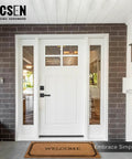 White front door with matt black front door lockset with keyed deadbolt and passage lever heavy duty zinc door levers square rosette design