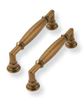 Antique Brass Cabinet Pulls 3-3/4 Inch 96mm 10 Pack Solid Zinc Alloy Heavy Duty Round Cabinet Pulls for Kitchen