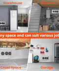 Crawlspace Ventilation Fan With Humidistat And Dehumidistat, 220 CFM, installed in basement, storehouse, crawl space, garage