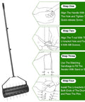 18 Inch Rolling Lawn Aerator Tool with 50 to 70 Inch Adjustable Handle Heavy Duty Spike Aerator assembly instructions