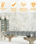Self Regulating Heat Tape for Water Pipes, 30 Ft Heavy Duty Pipe Freeze Protection in snowy outdoor setting with benefits icons