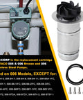 005-020RP Replacement Cartridge Assembly for Taco 005 Circulator Pump showing stainless steel design and included seals.