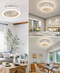 Dope Bladeless Ceiling Fan With Lights Remote Control LED Light Ceiling Fan With 6 Speed Settings 2 Hour Timer 3 Lighting Modes