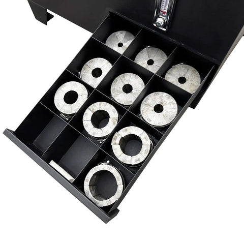 10 tight fit die sets for Heavy Duty Electric Hydraulic Hose Crimper With Quarter To Two Inch Range arranged in organizer.