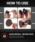Steps to use Two Pack 2 Inch Quick Change Disc Pad Holder With True One Quarter Inch Hex And Round Shanks for sanding and polishing