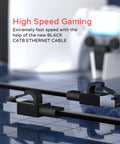 Cat 8 Ethernet Cable 50 Ft Ultra Fast 40Gbps 2000MHz Shielded SFTP RJ45 LAN Patch Cord with black gaming console background