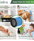 Collage showcasing uses of 2 Pack TPAP002 Filter Replacement 3 In 1 Upgraded For Air Purifier Comfy Air C1 with TPFF002 part numbers