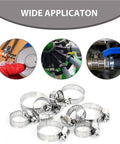 Premium Stainless Steel Hose Clamp Kit With 80 Pieces For Heavy Duty Car And Home Repair Fixing Leaks Fastening Various Sizes From 8mm To 51mm Using Adjustable Worm Gear Clamps That Stay Tight, stainless steel clamps for hoses