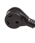 Close-up of plug from Bluetooth Enabled 30 Amp Surge Protector for RV and Coach, 3,000 Joules, Portable 14 Inch, Real Time App Monitoring