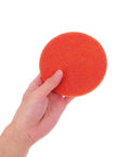Rock Solid 2000 Grit Orange Nylon Sanding Discs With Hook Loop Design For Wood Polishing Metal Car Repair And Dry Sanding Projects Made Easy held in hand