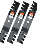 Beefy 54 Inch Mower Blades Replacement For Cub Cadet 942 0677B RZT54 S54 L54 GT1554 GTX1054 SLT1554 LT1554 LTX1054 SLTX1054 Zero Turn Lawn Tractor Toothed Mulching Blades With 6 Star Mounting Pattern