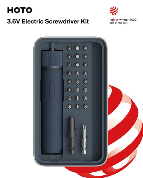 Workhorse Cordless Electric Screwdriver Kit With One Quarter Inch Hex Bits 25 Piece S2 Steel Set in magnetic lid case