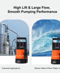 Straight Up Rock Solid Submersible Sump Water Pump With Automatic Float Switch And Heavy Duty Pure Copper Motor for industrial and marine use.