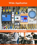 Gorffy 300PCS wire connectors kit catalog cover showing electrical panel and car and motorcycle repair scenes.