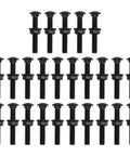25 Piece M5 Carriage Bolt And Flange Nut Set, Stainless Steel 304 Rust Resistant Fasteners For Agricultural Equipment Storage Racks And Furniture Assembly, Non Slip Grip And Heavy Duty Security, black bolts displayed