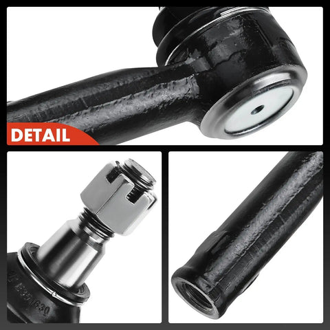 Front Outer Tie Rod End Replacement For Ford F150 2004 2008 And Lincoln Mark LT 2006 2008 Left And Right Driver And Passenger Sides Improves Steering Feel And Stops Uneven Tire Wear. Black steel tie rod end detail