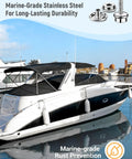 Marine Grade Canvas Snap Button Kit 150 Pcs Stainless Steel Snap Fasteners with boat in harbor