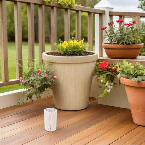 Enjoy Zero Sweat Fixes And Keep Your Greenhouse Sealed Tight Through Any Change With Heavy Duty BOPP Waterproof Patch Tape For Plastic Sheeting Repair Needs displayed with flower pots on a wooden deck.