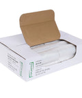 No Mess Clear Trash Bags Bulk Bundle One Thousand Count Seven To Ten Gallon Scent Free Garbage Liners in an open box.