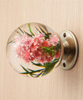 Swanky Resin Crystal Ball Cabinet Knobs Rad Furniture Pulls Durable Metal Wardrobe Handles Smooth Swap Modern Vintage Decor Dope Hardware For Drawers Snazzy Home Refresh Fade Proof with pink flowers inside