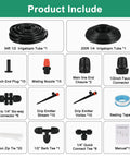 All In One Drip Irrigation Kit With 234 Feet Of One Quarter Inch Tubing 87 Quick Connectors And Drip Emitters components included