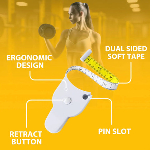 80 Inch Automatic Telescopic Body Measuring Tape with dual color yellow side, ergonomic design, retract button, pin slot