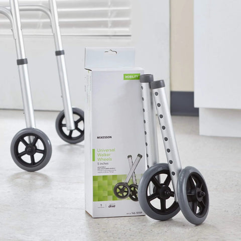 Lightweight 5 Inch Caster Wheels For Walkers Converts Traditional Walkers To Rolling Walkers No Tool Required Install