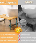 Foldable Adjustable Toilet Stool With Non Slip Layer 7 8 9 Inch Heights Squat Position For Easier Pooping Doctor Recommended Gut Health Boost For Adults Kids Pregnant Women And Seniors, bamboo stool vs wood stool comparison.