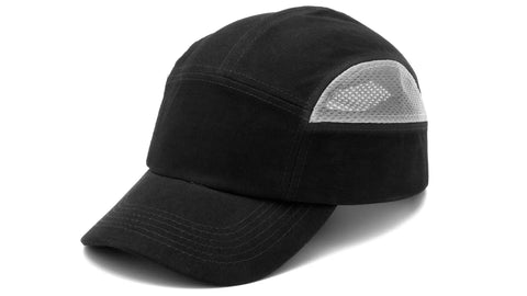 Two In One Baseball Bump Cap For Worksite Use, Soft Foam Comfort, Adjustable Hook And Loop, Black And Gray, Perfect For Meter Readers, Food Processing And Light Duty Safety Jobs