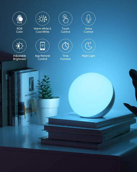 Smart Table Lamp With App And Voice Control Dimmable Desk Light RGB LED Color Changing Touch Lamp for Bedroom Nightstand