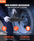 1 Inch Air Impact Wrench With Up To 2730 Ft-Lbs Breakaway Torque Beastly Lightweight Pneumatic Impact Gun With Two Handles in use on truck wheel