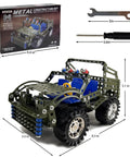 Hands On 283 Piece Metal Construction Kit Jeep model with box and tools. STEM project for builders ages 8 to 12 and creative teens.