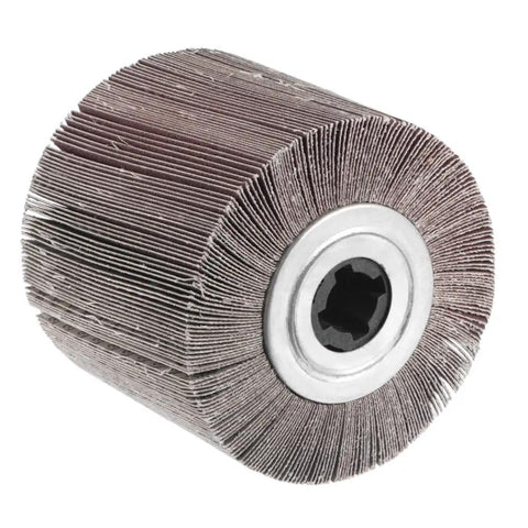 Close-up of Two Pack 120mm Flap Wheel Abrasive Cloth For Polishing Stainless Steel And Aluminum, Grits 60 80 120 180 240 320
