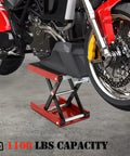 Motorcycle Lift 1100 Lb Capacity Wide Deck Center Scissor Lift Jack Hoist Stand with Motorcycle Raised for Maintenance
