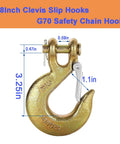 4 Pack Clevis Slip Hook Three Eighths Inch With Safety Latch G70 Forged Steel Heavy Duty Chain Hooks For Trailer Receiver