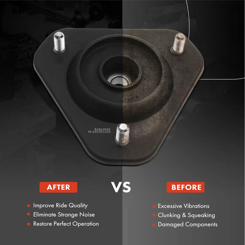 Toyota Celica Front Strut Mount Drop-In Replacement 1986 1993 Front Left Or Right Driver Or Passenger Side For 1.6L 2.0L 2.2L 2.8L Engines, OE Quality Suspension Upgrade, before and after comparison