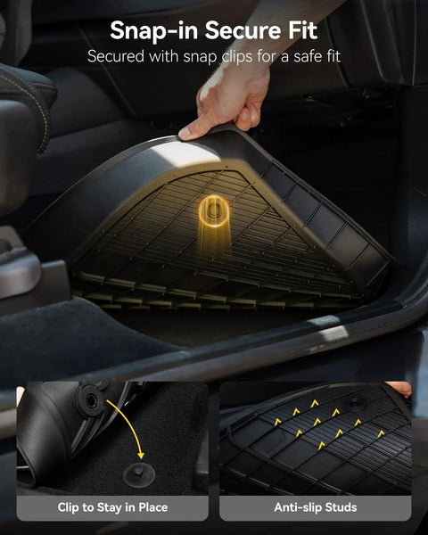 Dodge Charger EV Daytona All Weather Floor Mats, Cargo Liner, And Seatback Mats, Custom Fit For 2024 2025 2026 Two Door, snap-in feature.
