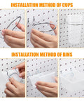 Installing Versatile 95-Piece Pegboard Accessories Kit For Garage And Workshop With Hooks Cups Storage Baskets clear finish