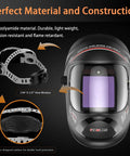 Auto Dark Welding Helmet With True Color View And 4 Arc Sensors, Lightweight Hemispherical 4C Lens, Variable Shade Display.