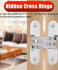 Close-up of hidden cross hinge for bi-folding barn door hardware sliding track kit for double wood doors