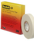 Roll of Glass Cloth Electrical Tape 69 One Half Inch by 22 Yard Premium Grade With Silicone Adhesive beside packaging box