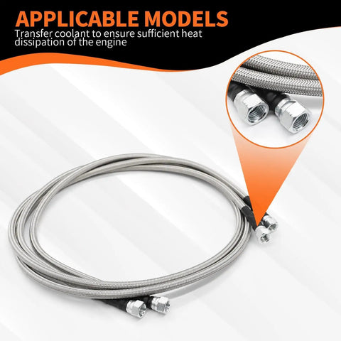 70 Inch Braided 6AN Transmission Cooler Hose Kit For TR6060 C5 C6 AOD 4L60E 4L80E TH350 TH400 700R4 2004R close-up view