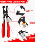 Automotive Electrical Disconnect Pliers Kit With Case For Easy Connector Removal featuring straight jaw design and red handles